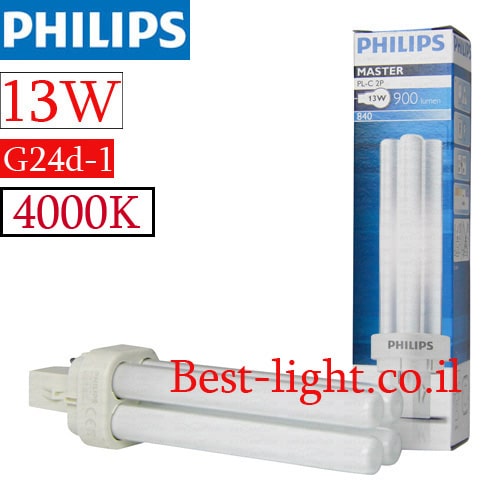 נורת פלורסנט Philips PL 13W G24d-1 4000k